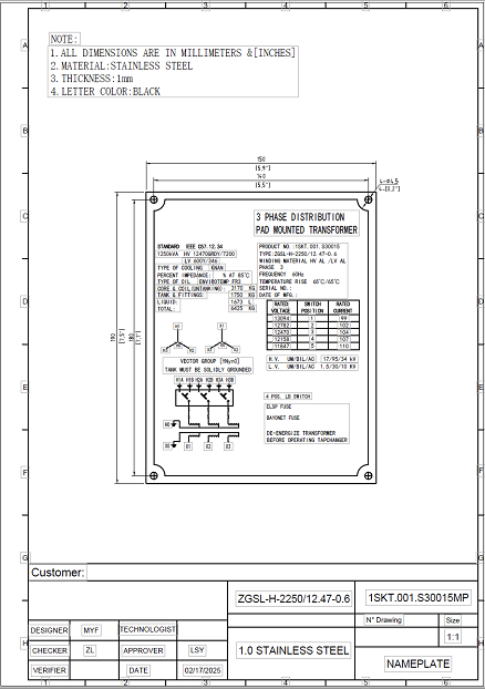 2250 kva pad mounted transformer nameplate 2250 kva pad mounted transformer nameplate