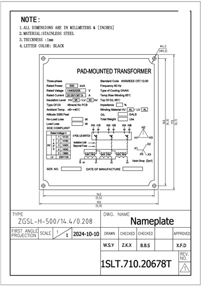500kva pad mount transformer nameplate 500kva pad mount transformer nameplate