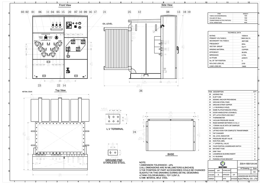 1500 kva pad mount transformer drawing 1500 kva pad mount transformer drawing