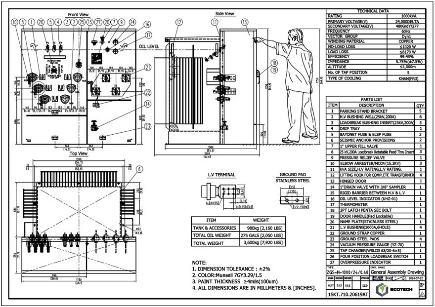 1000 kva dead front transformer-outline-drawing 1000 kva dead front transformer-outline-drawing