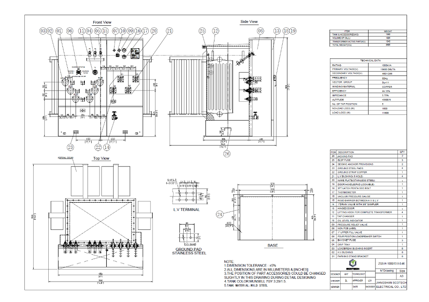 1000 kva pad mount transformer-outline-drawing 1000 kva pad mount transformer-outline-drawing